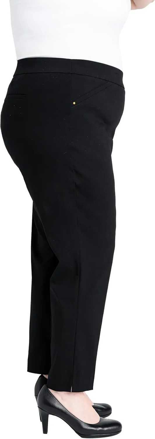 Briggs New York Women's Plus Size Super Stretch Millennium Slimming Pull-on Ankle Pant