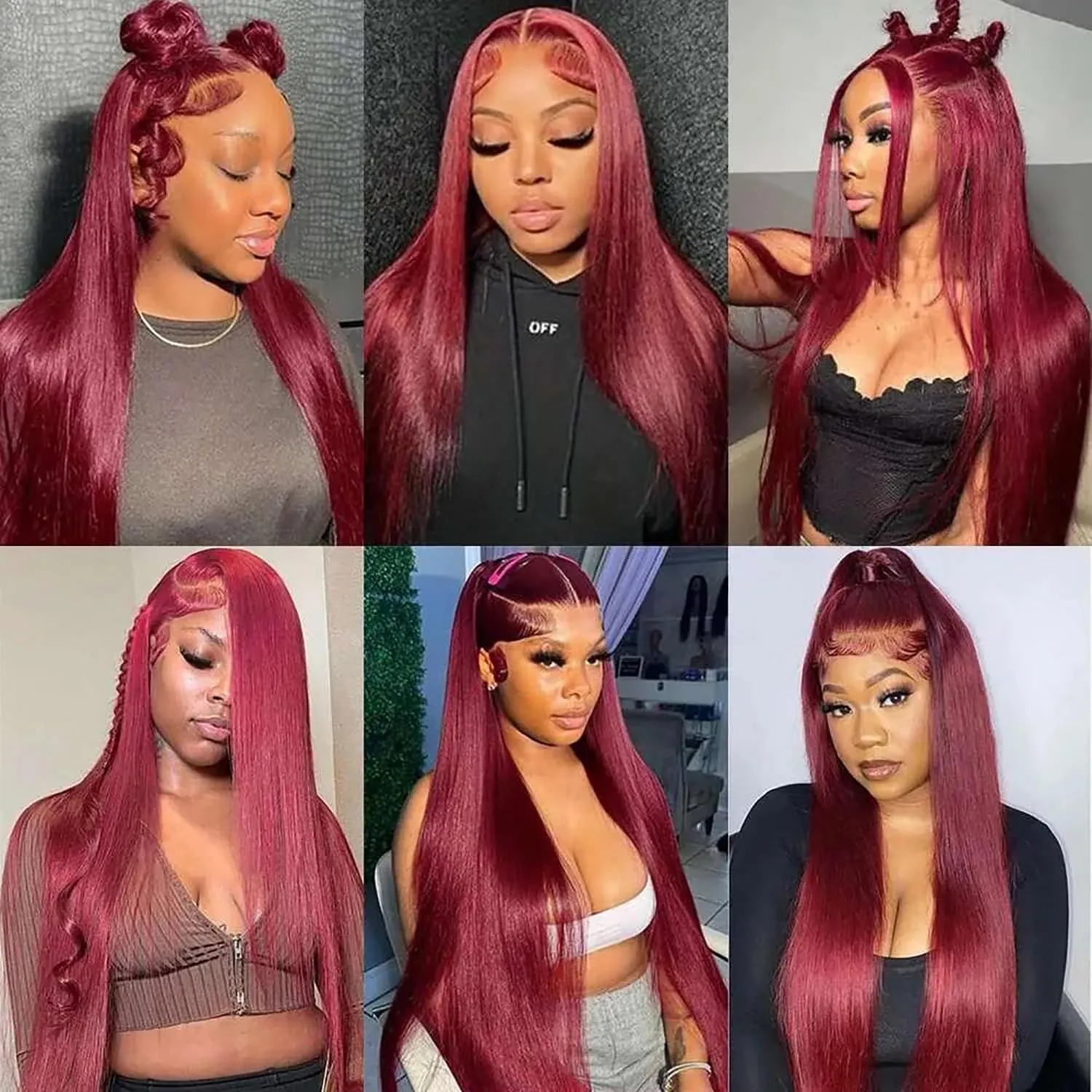 Burgundy Lace Front Wigs Human Hair 26 Inch 180 Density 13x4 Lace Front Wigs Human Hair Transparent HD Lace Frontal Wigs 99j Burgundy Straight Lace Front Wigs Human Hair for Black Women Human Hair Wig