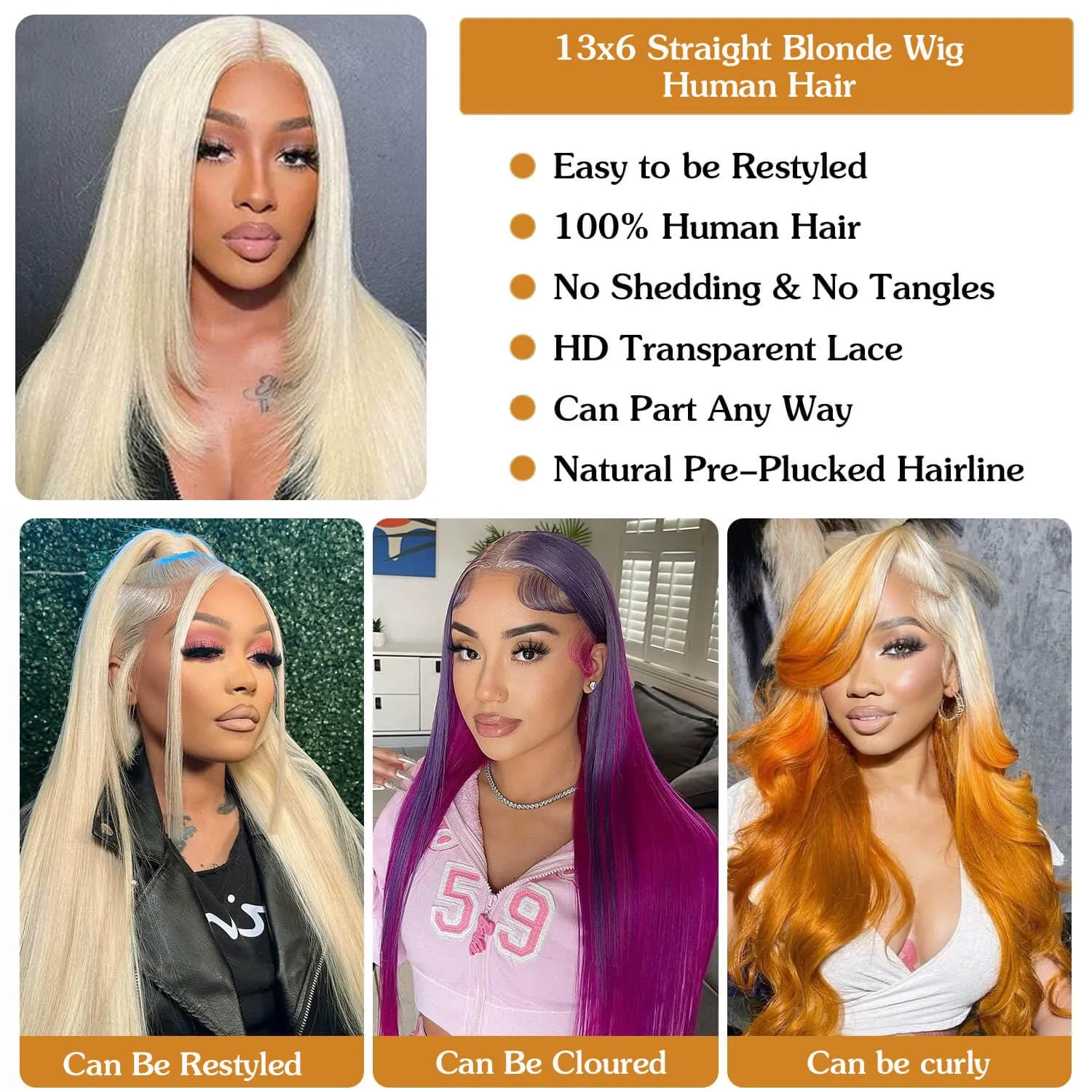 BZN 613 13x6 Lace Front Wig Human Hair 28 Inch 200 Density 613 Lace Front Wig Human Hair Blonde Wig Human Hair Straight Lace Frontal Wig Pre Plucked With Baby Hair