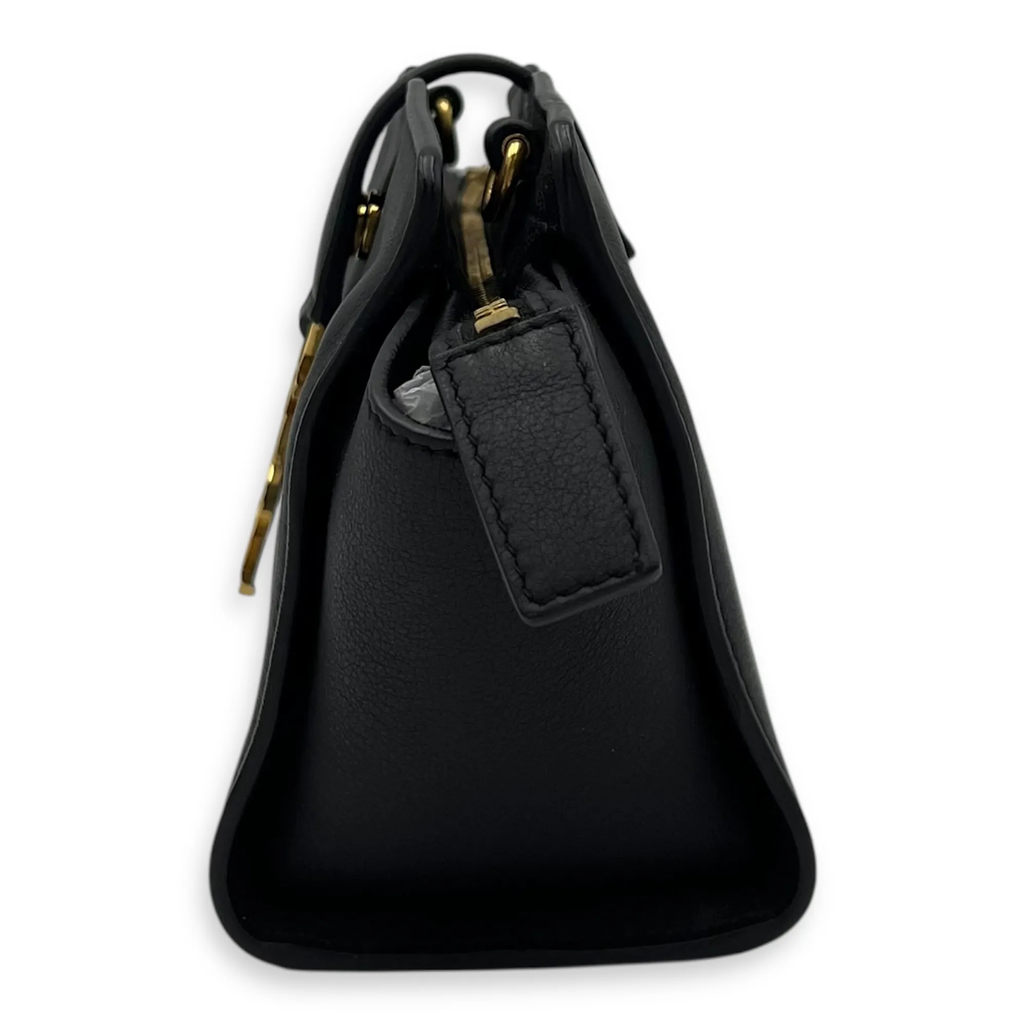 Cabas Crossbody Bag Toy Black in Calfskin, Gold hardware