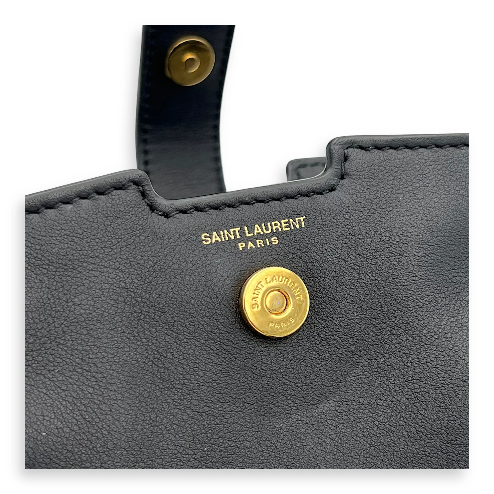 Cabas Crossbody Bag Toy Black in Calfskin, Gold hardware
