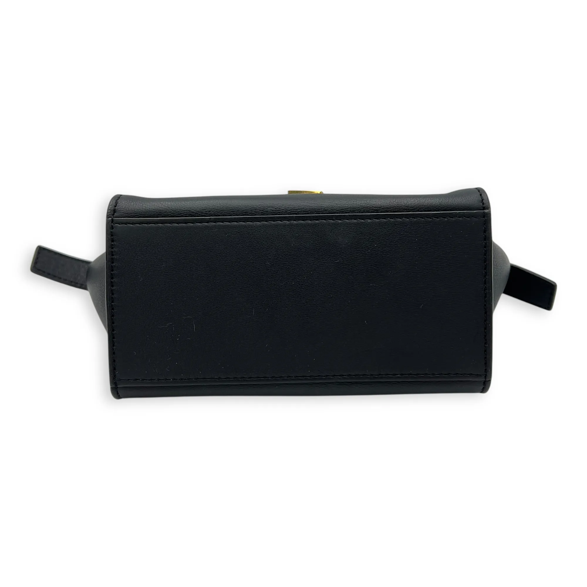 Cabas Crossbody Bag Toy Black in Calfskin, Gold hardware