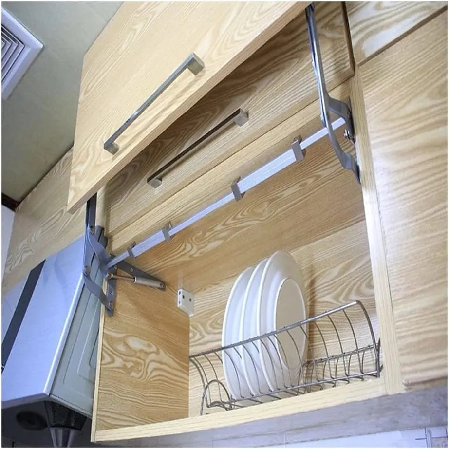 Cabinet Door Hinges, Lift Up Mechanism Support Vertical Swing Lifting Stay Strut Hydraullic Cylinder, Kitchen Cabinet Door Flap Up Support Hinge