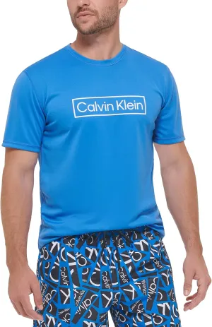Calvin Klein Men's Standard Light Weight Quick Dry Short Sleeve 40  UPF Protection Active Top