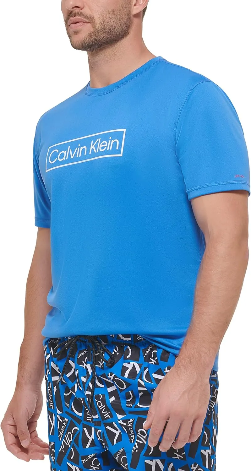 Calvin Klein Men's Standard Light Weight Quick Dry Short Sleeve 40  UPF Protection Active Top