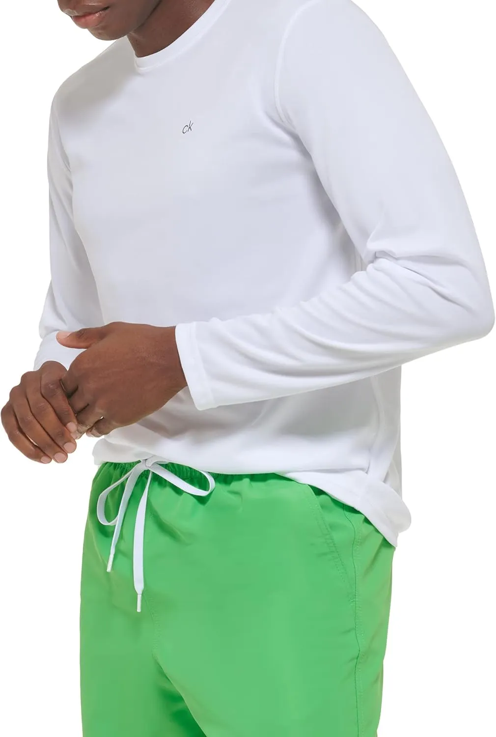 Calvin Klein Men's Standard UPF 40  Long Sleeve Quick Dry Swim Shirt