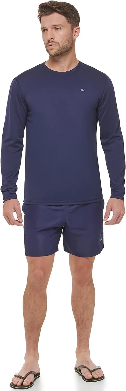 Calvin Klein Men's Standard UPF 40  Long Sleeve Quick Dry Swim Shirt