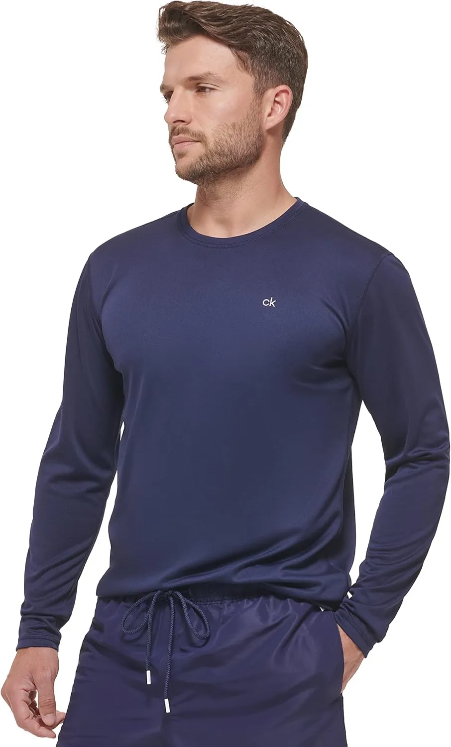 Calvin Klein Men's Standard UPF 40  Long Sleeve Quick Dry Swim Shirt