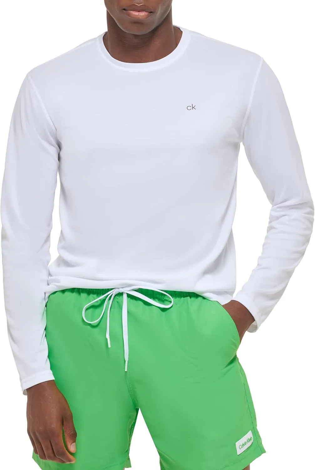 Calvin Klein Men's Standard UPF 40  Long Sleeve Quick Dry Swim Shirt