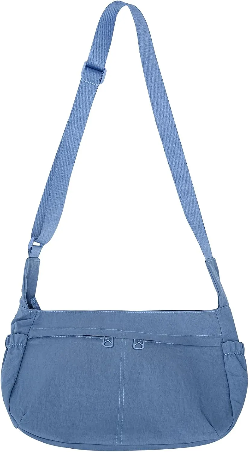 Canvas Crossbody Bag for Women, Shoulder Bag with Pockets, Casual Travel Messenger Bag