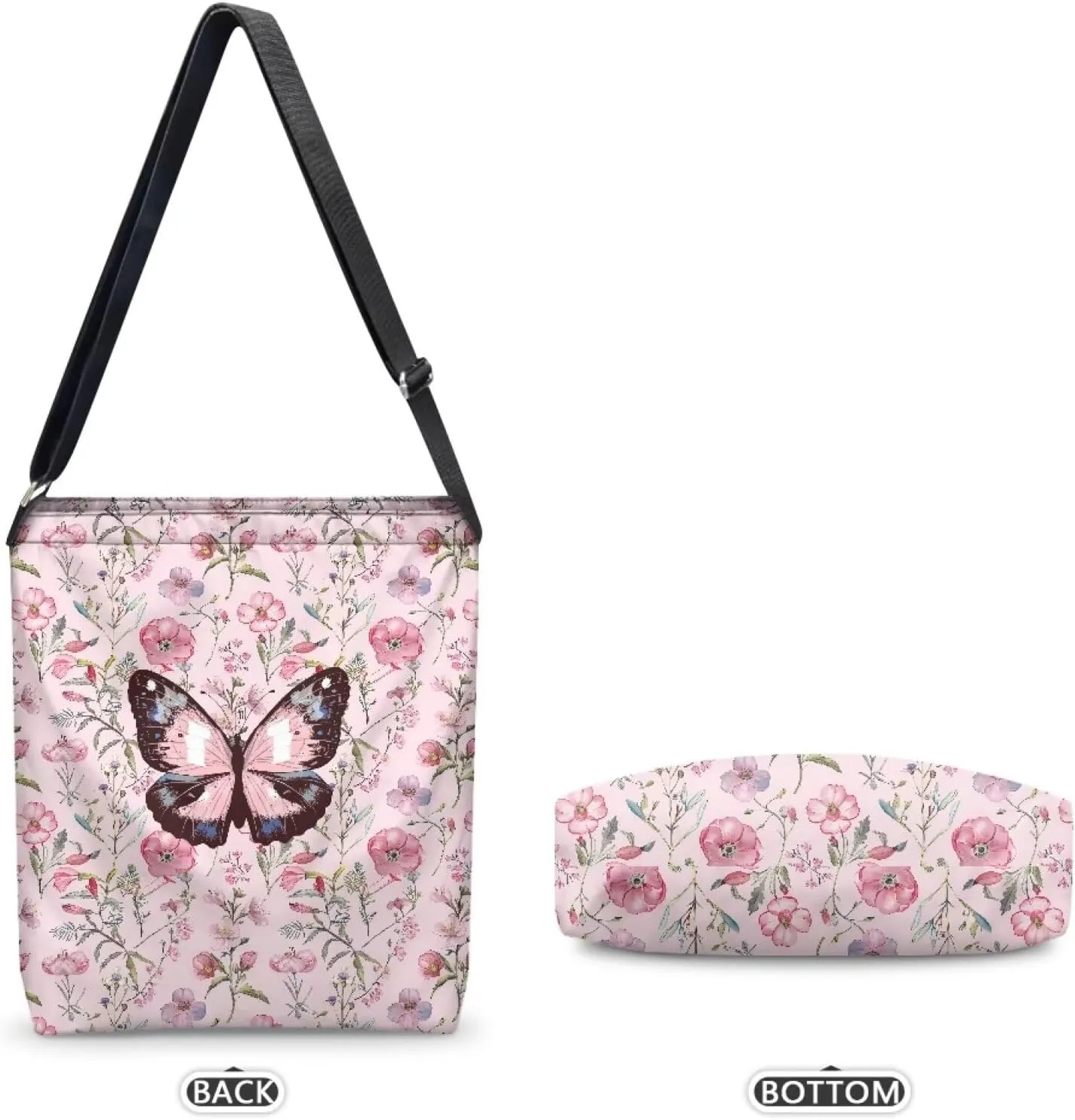Canvas Crossbody Bag Large Women Casual Tote Bag Handbag with Zipper Shoulder Bag with Strap Outdoors Messenger Bag