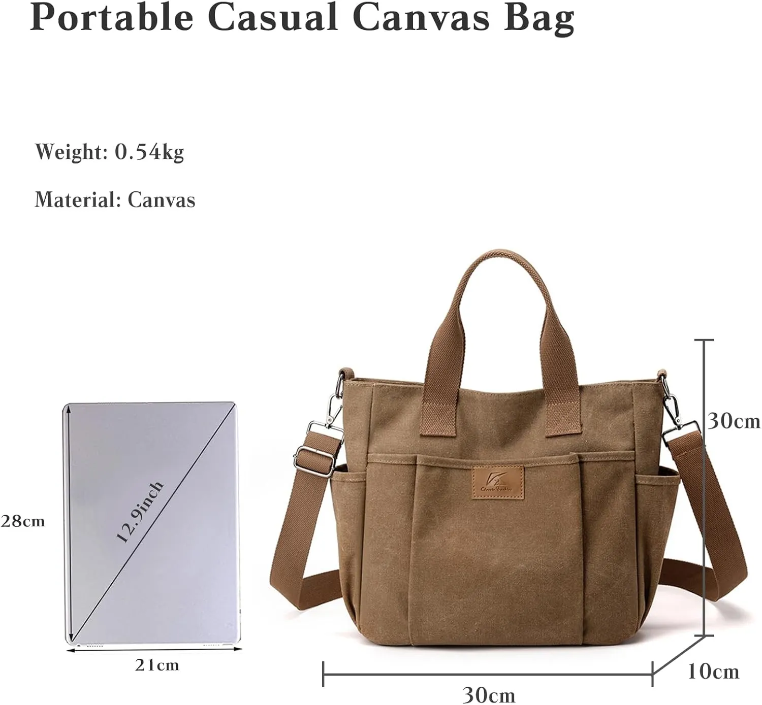 Canvas Shoulder Bag Women Tote Handbag Large Capacity Crossbody Bag Casual Top Handle Bag Satchel Bag Messenger Bag