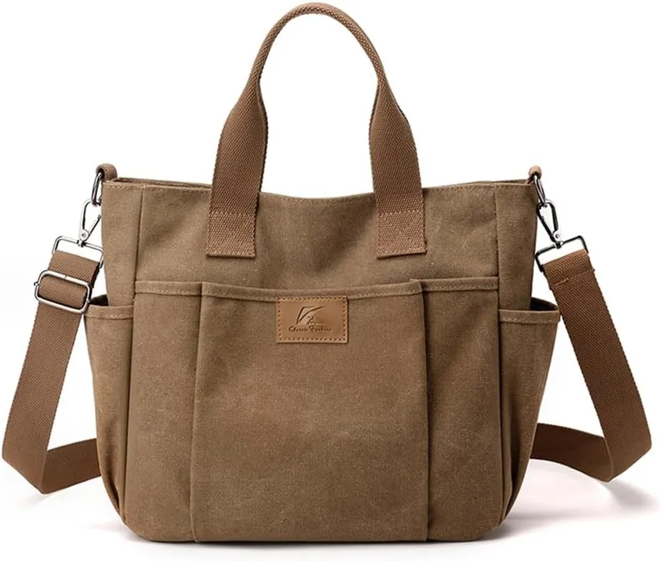 Canvas Shoulder Bag Women Tote Handbag Large Capacity Crossbody Bag Casual Top Handle Bag Satchel Bag Messenger Bag