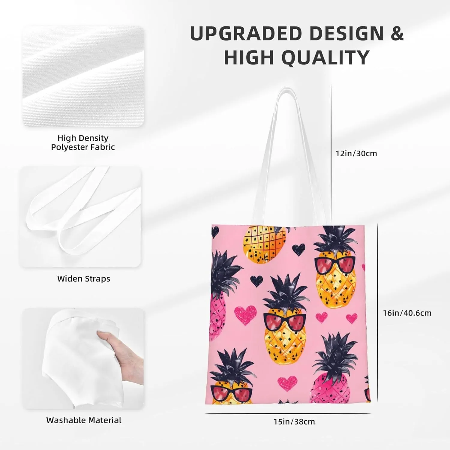 Canvas Tote Bag Women Casual Shoulder Bag Reusable Multipurpose Grocery Bag