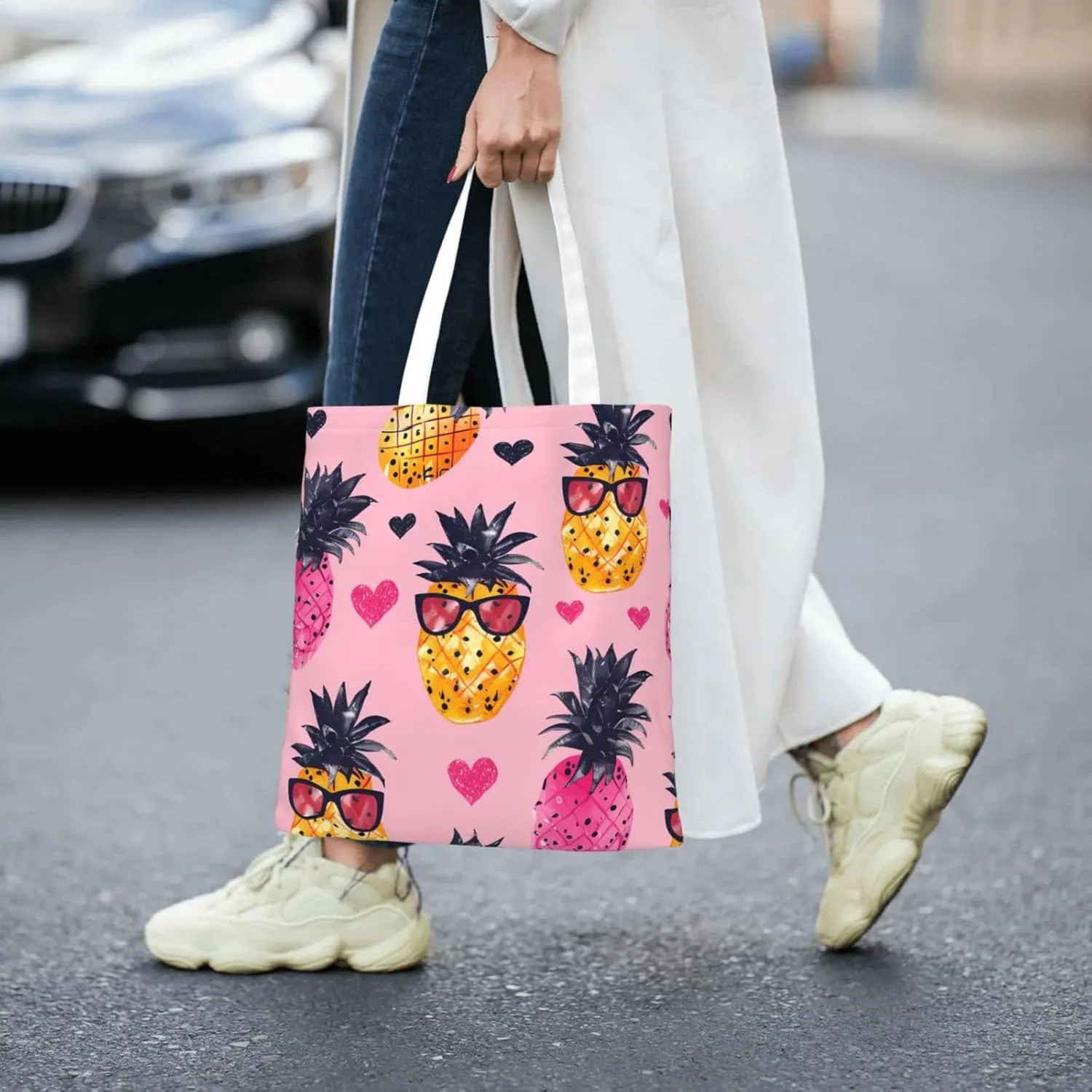 Canvas Tote Bag Women Casual Shoulder Bag Reusable Multipurpose Grocery Bag