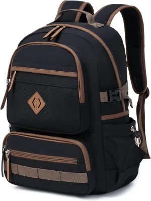Caoroky knight Laptop Backpacks College Bookbags Women Men Anti Theft Travel Backpacks Large Elementary Middle High School Bags for Kids Teens Girls Boys Students Adults Causal Daypack-Black
