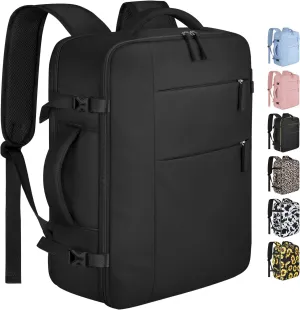 Capolo Travel Backpack for Women Men Waterproof Laptop Backpack Airlines Approved Carry On Backpack Bag Computer Bookbag for Business, Work, Traveling Fits 15.6 Inch Laptop(Black Zipper)