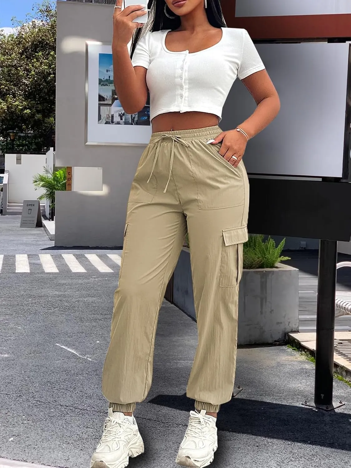 Cargo Pants Women Joggers Quick Dry Hiking Pants with Pockets