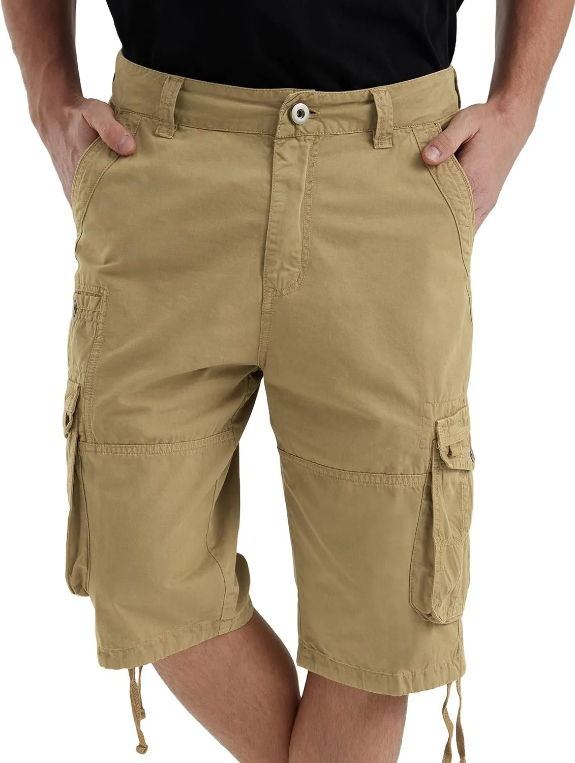 Cargo Shorts for Men Multi Pockets Mens Shorts Below Knee Casual Hiking Summer Shorts