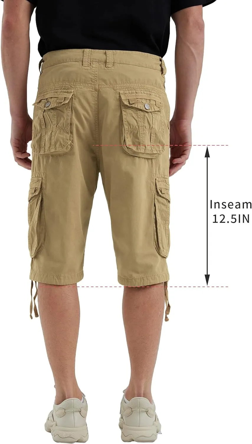 Cargo Shorts for Men Multi Pockets Mens Shorts Below Knee Casual Hiking Summer Shorts