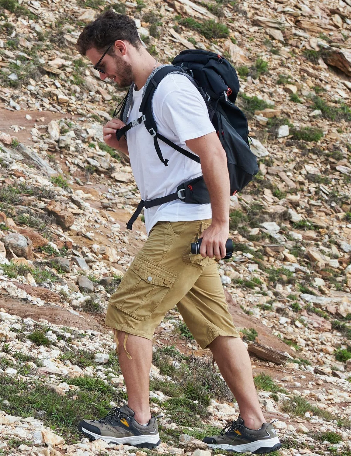 Cargo Shorts for Men Multi Pockets Mens Shorts Below Knee Casual Hiking Summer Shorts
