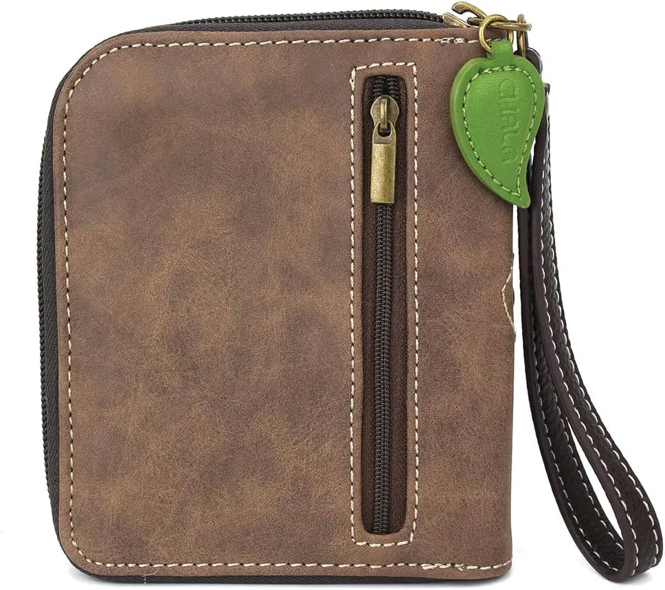 CHALA Handbags- Zip Around Wallet, Wristlet, 8 Credit Card Slots Sturdy Coin Purse for women (Sunflower)