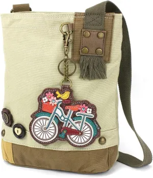 Chala Patch Cross-Body Women Handbag, Sand Canvas Messenger Bag