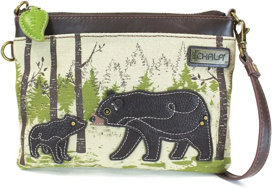Chala Women's Safari Animal Canvas Crossbody Cell Phone Purse with Adjustable Strap -Sand