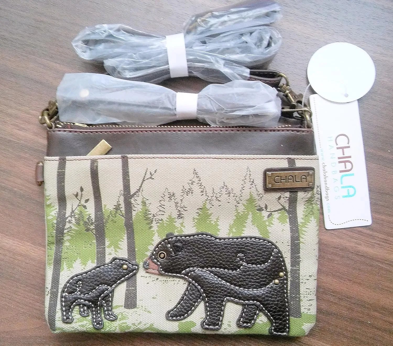 Chala Women's Safari Animal Canvas Crossbody Cell Phone Purse with Adjustable Strap -Sand