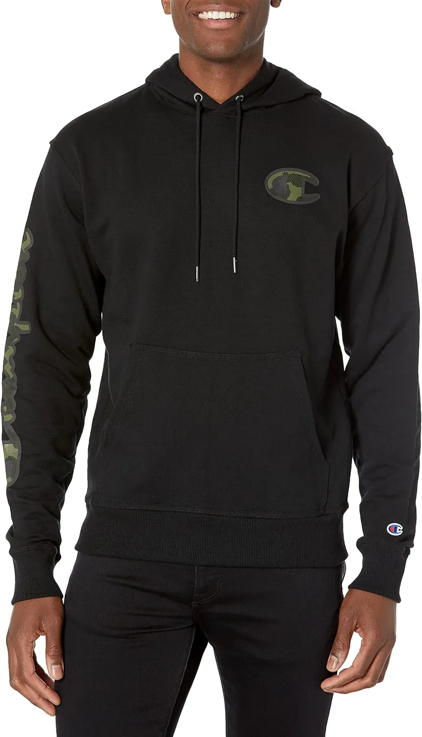 Champion Men's Powerblend Fleece Hoodie, Mesh Camo