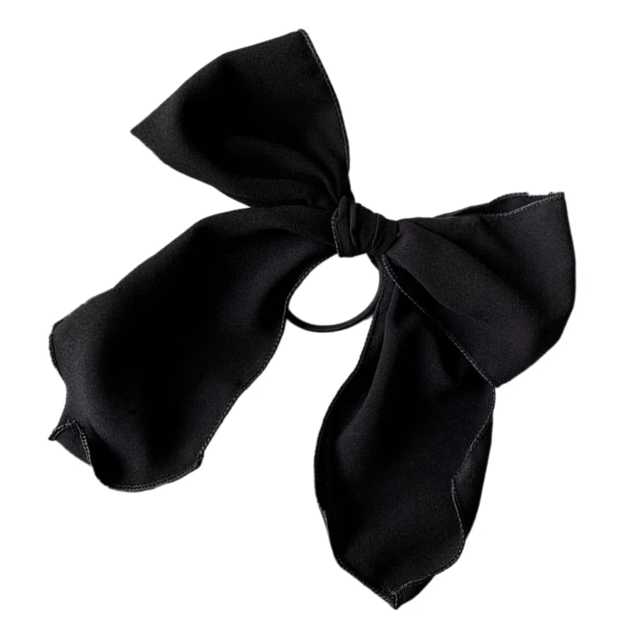Chic Bowknot Hair Scrunchies Hair Bands Ponytail Holders Women's Hair Griers Fabric Hair Rings Set of 2 Black Stylish and Functional