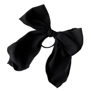 Chic Bowknot Hair Scrunchies Hair Bands Ponytail Holders Women's Hair Griers Fabric Hair Rings Set of 2 Black Stylish and Functional