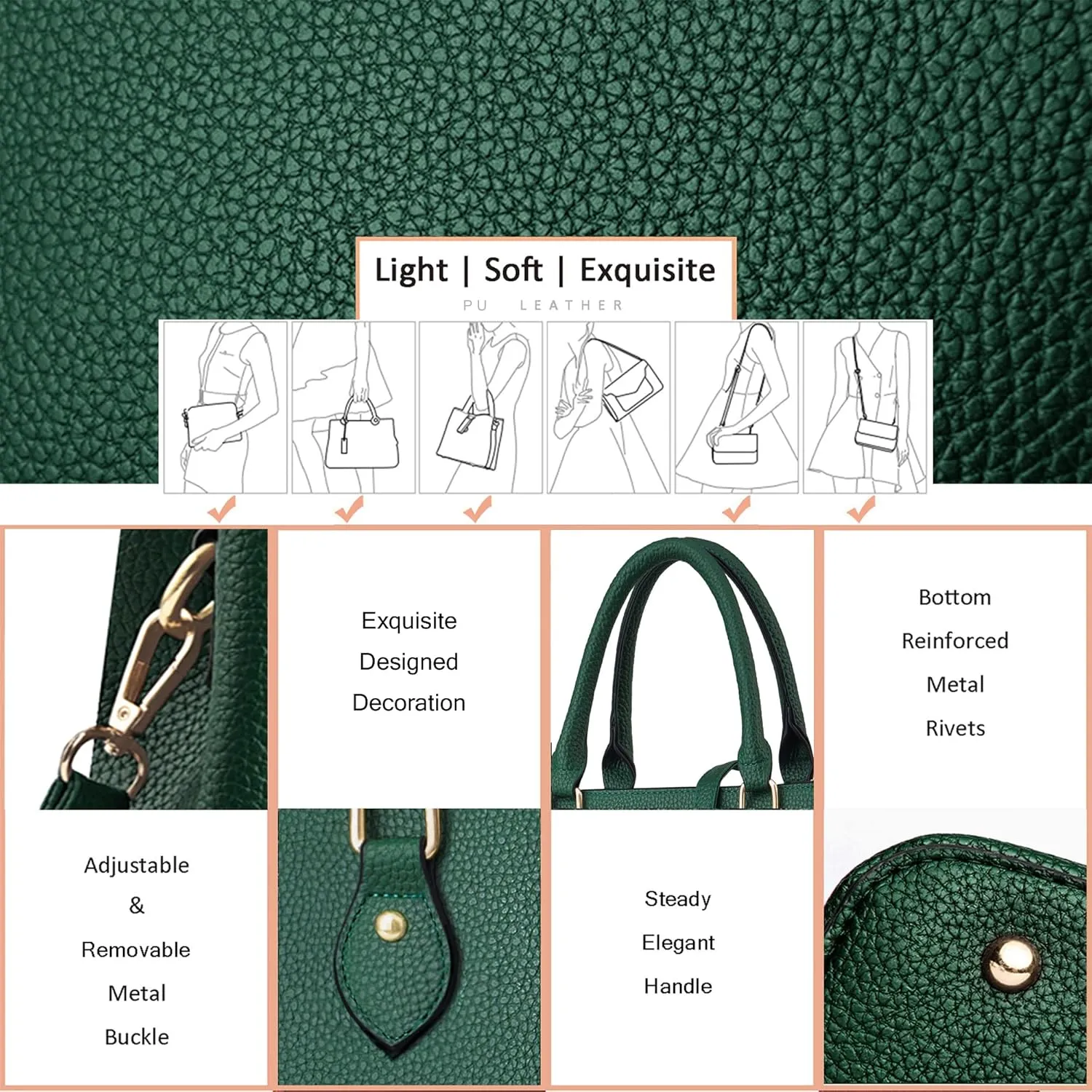 CHICAROUSAL Purses and Handbags for Women Leather Crossbody Bags Women's Tote Shoulder Bag