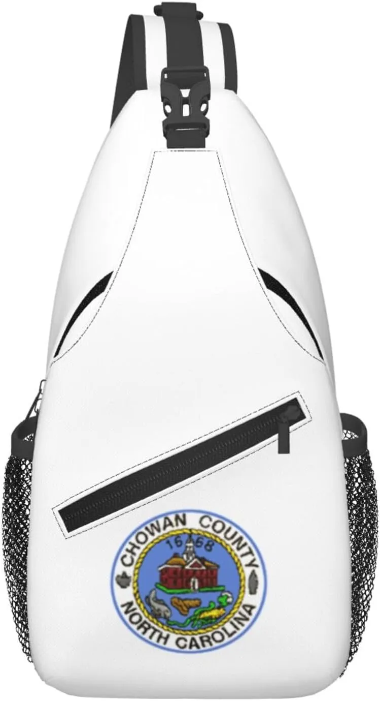 Chowan County Flag Crossbody Bags For Women Men Chest Backpack Gym Shoulder Bag Travel Outdoor Sports Casual Crossbody Bags