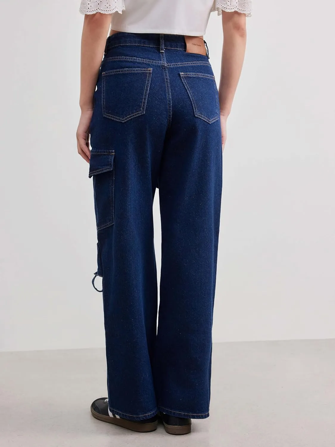 CIDER Baggy Jeans for Women High Waisted Wide Straight Leg Bow Jeans Denim Pants