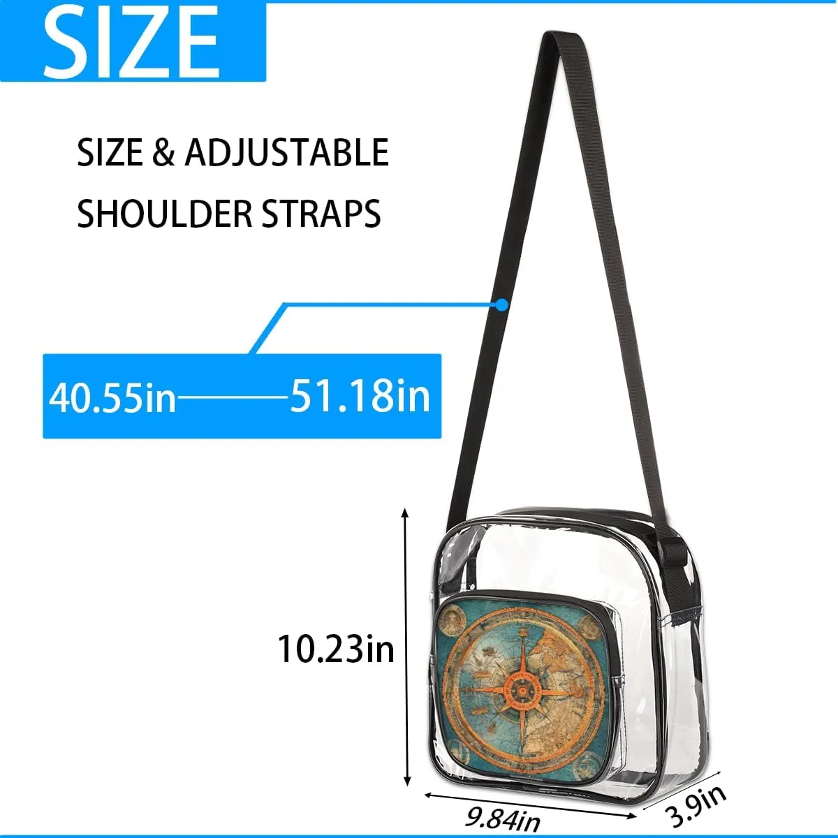 Clear Crossbody Purse Bag Clear Messenger Shoulder Bags See Through Transparent Purse