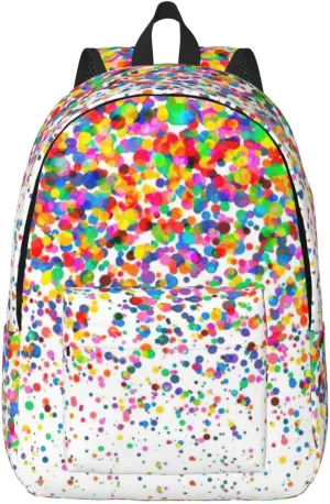 Colored dots art print Laptop Backpack for Women Men,Bookbag Casual Daypackfor College Work for Travel Computer