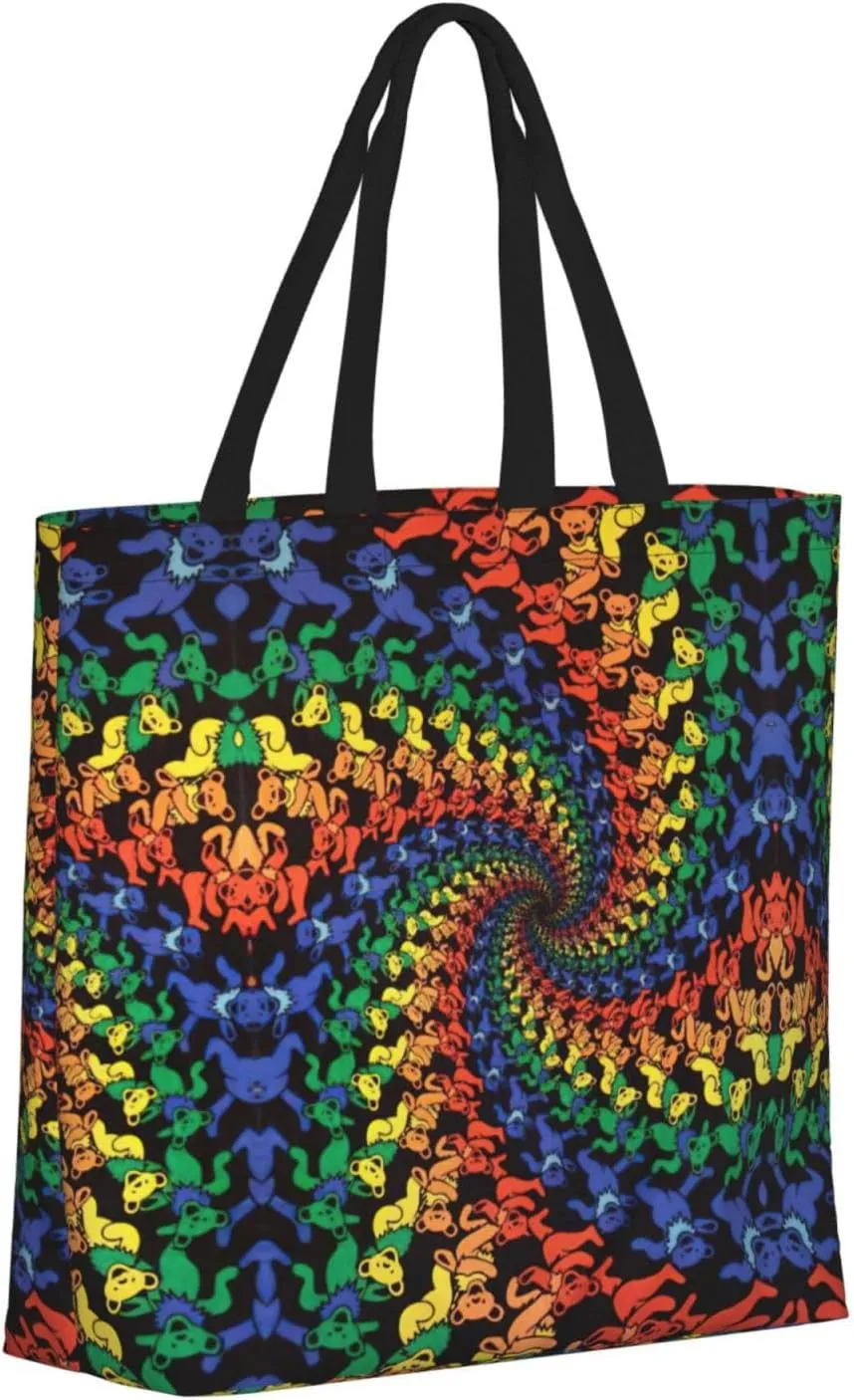 Colored Jellyfish Print Fashion Tote Bag,Travel Handbag For Women, Hobo Bags, Work Shoulder Bags Crossbody Bag