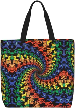 Colored Jellyfish Print Fashion Tote Bag,Travel Handbag For Women, Hobo Bags, Work Shoulder Bags Crossbody Bag