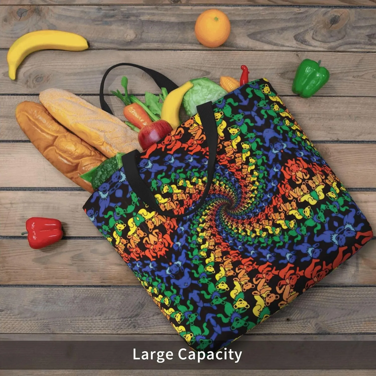 Colored Jellyfish Print Fashion Tote Bag,Travel Handbag For Women, Hobo Bags, Work Shoulder Bags Crossbody Bag