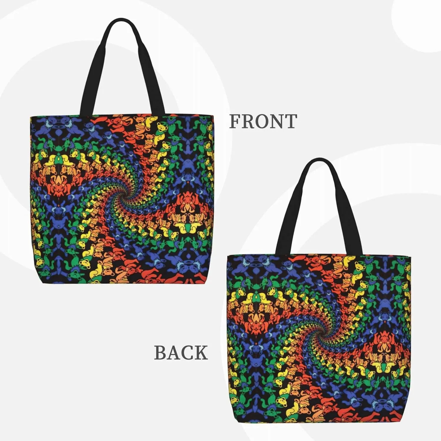 Colored Jellyfish Print Fashion Tote Bag,Travel Handbag For Women, Hobo Bags, Work Shoulder Bags Crossbody Bag