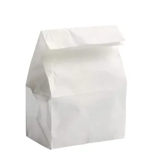 Concession Essentials - 4lb White Paper Bags - Pack of 200 Count - Includes 2 Bonus White Cotton Masks