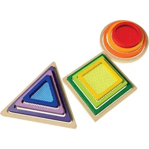 Constructive Playthings Kids Acrylic Nesting Shape Toys, 12 pcs., Multicolor