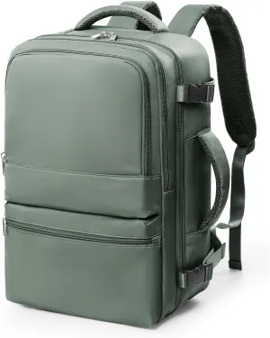 coofay Travel Backpack for Women Men Carry on Backpack for Travel Backpack Carry on Flight Approved Personal Item Travel Bag Carry on Luggage Mochila de Viaje Green