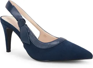 Coutgo Women's Pointed Toe High Heels Slingback Bowknot Formal Pumps Dress Shoes
