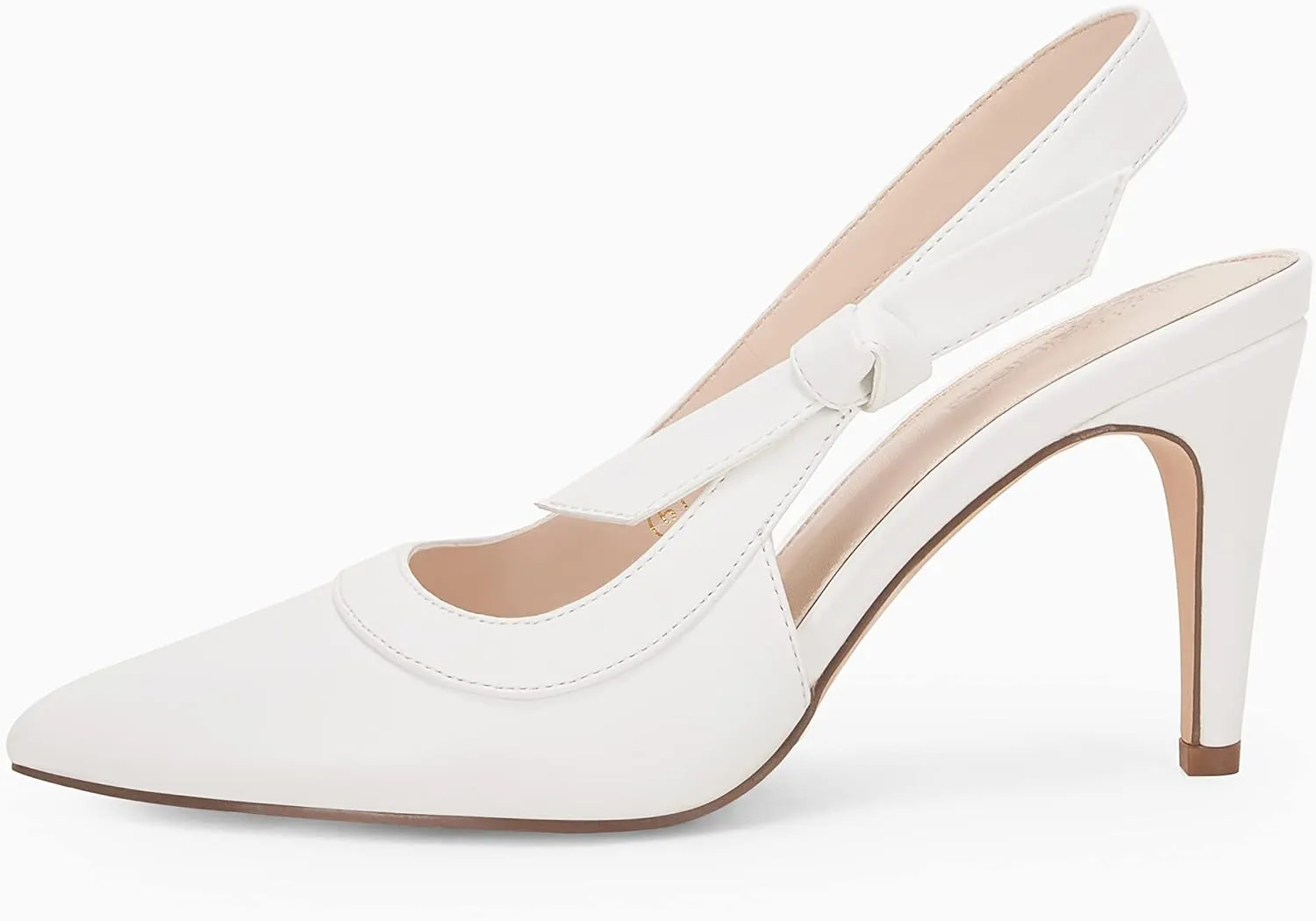 Coutgo Women's Pointed Toe High Heels Slingback Bowknot Formal Pumps Dress Shoes