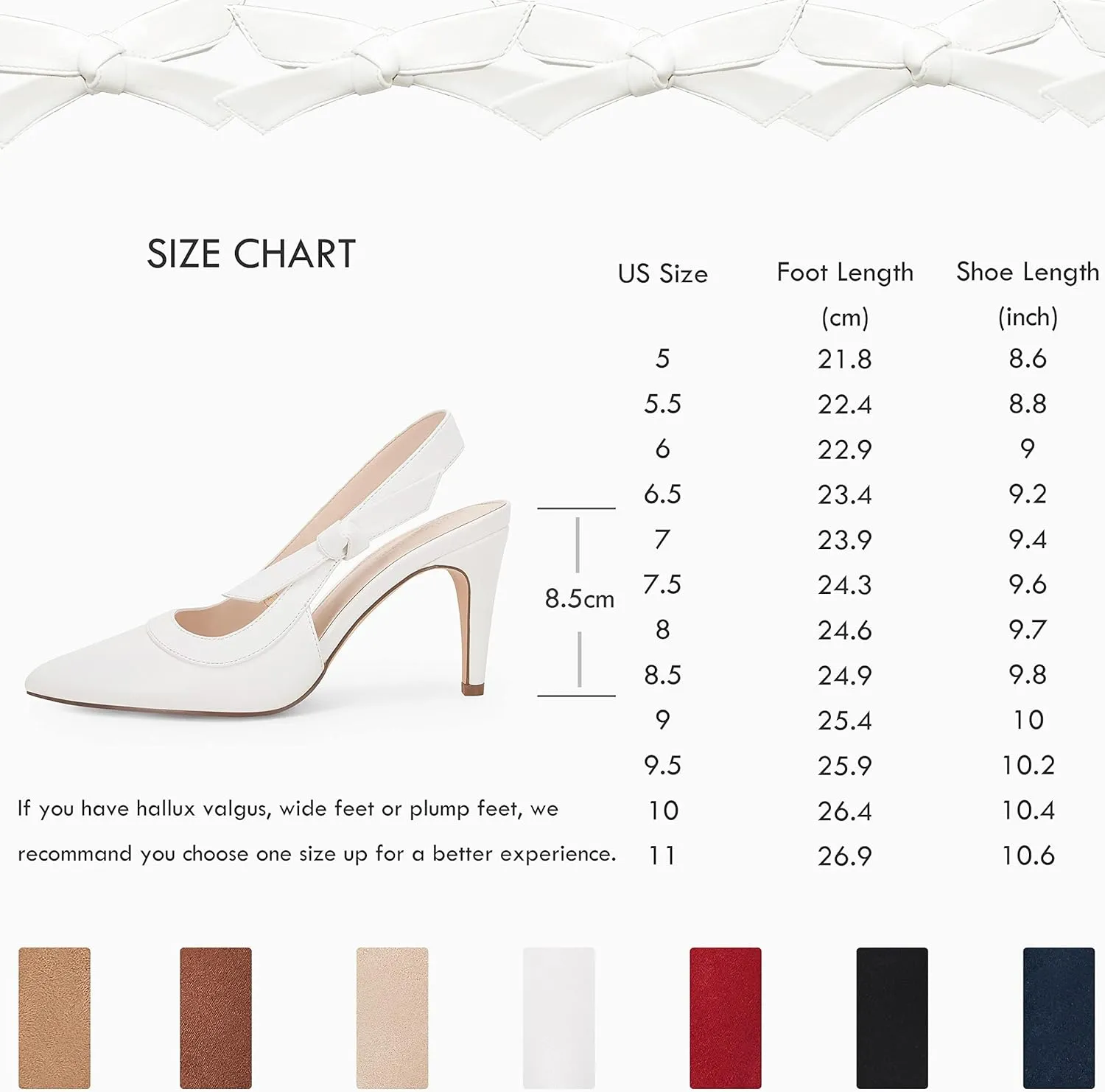 Coutgo Women's Pointed Toe High Heels Slingback Bowknot Formal Pumps Dress Shoes