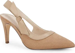 Coutgo Women's Pointed Toe High Heels Slingback Bowknot Formal Pumps Dress Shoes