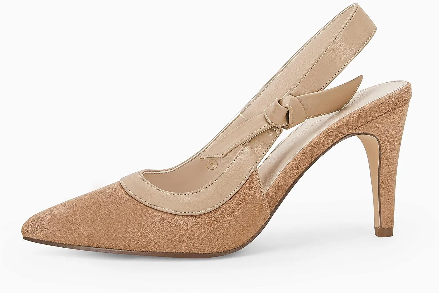 Coutgo Women's Pointed Toe High Heels Slingback Bowknot Formal Pumps Dress Shoes