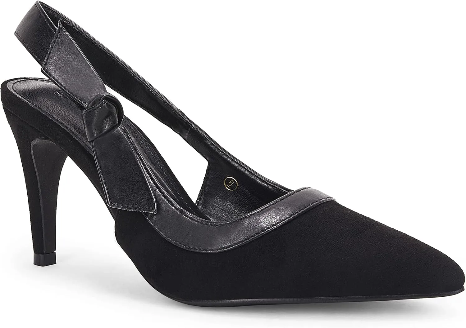 Coutgo Women's Pointed Toe High Heels Slingback Bowknot Formal Pumps Dress Shoes